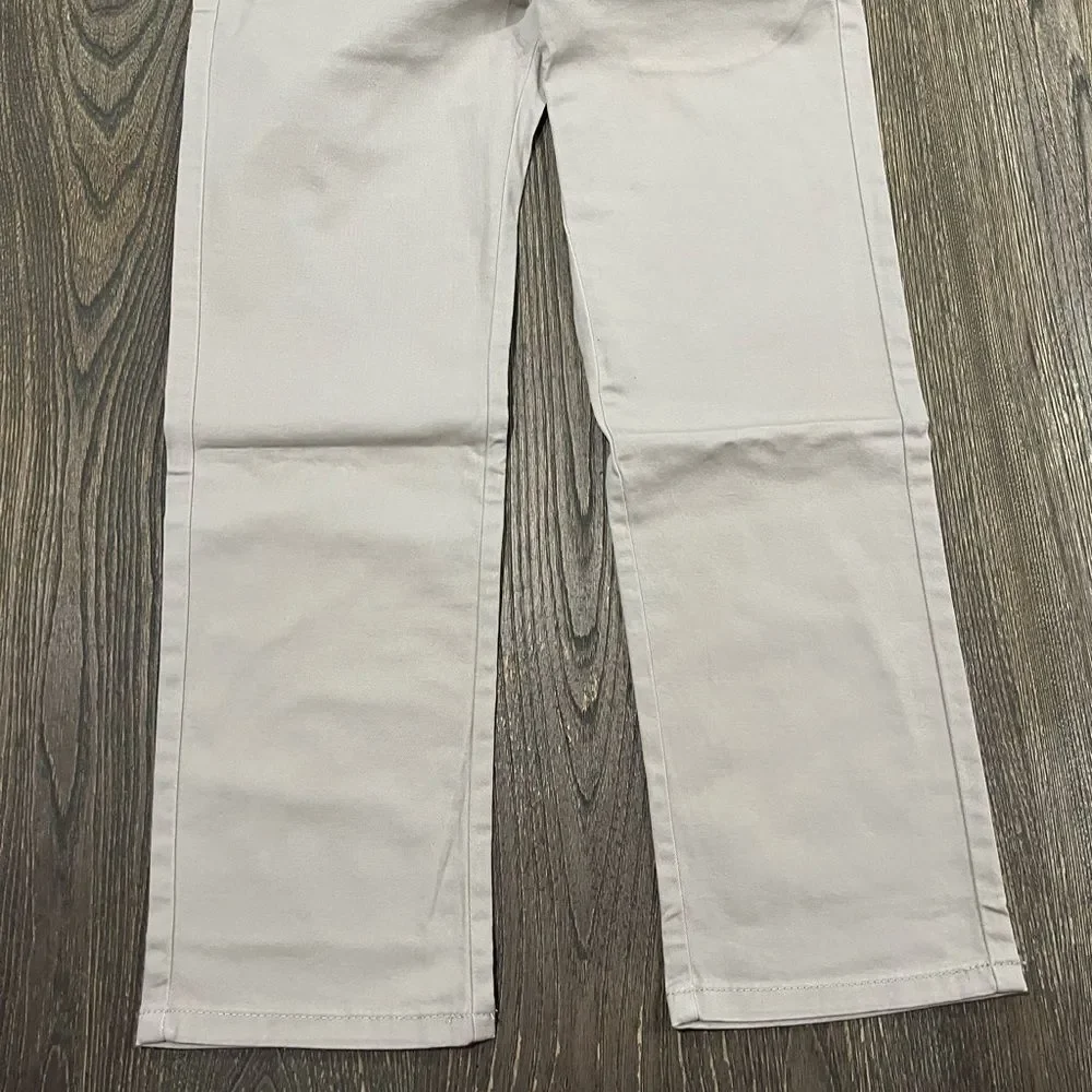 NWT Izod Pants Boys Chino Flat Front Straight Leg Cotton Stretch Beige Size 10